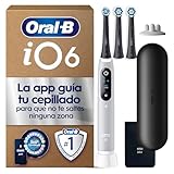Oral-B iO 6 Cepillo de Dientes Eléctrico Gris Con Mango Recargable, 3 Cabezales y 1 Estuche de Viaje, 5 Modos De Cepillado Con Blanqueamiento Dental, Sensor De Presión, Diseñado por Braun