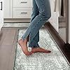 Collive Anti Fatigue Mats for Kitchen Floor Non Slip Kitchen Rugs Sets 2 Pieces, 17"x47"+17"x30" Vintage Comfort Cushioned Standing Mat Waterproof Farmhouse Kitchen Runner Rug Thick Throw Rug Doormat