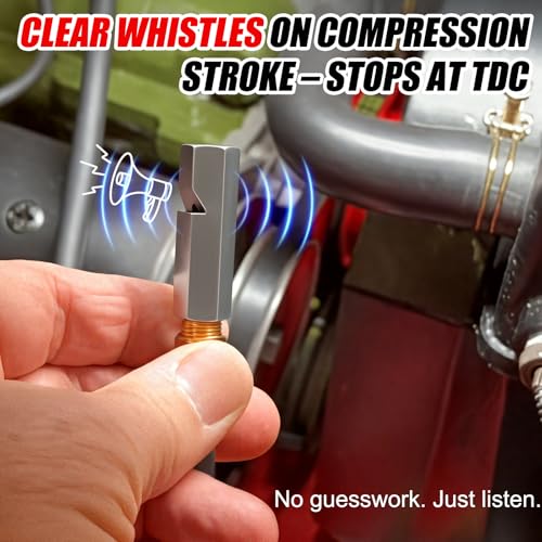 Top Dead Center Tool 8016MRG TDC Whistle – Universal Top Dead Center Indicator with 14mm/18mm Spark Plug Ports – Top Dead Center Whistle for Distributor Installation, Timing & Valve Adjustment by MainUseool - Image 2
