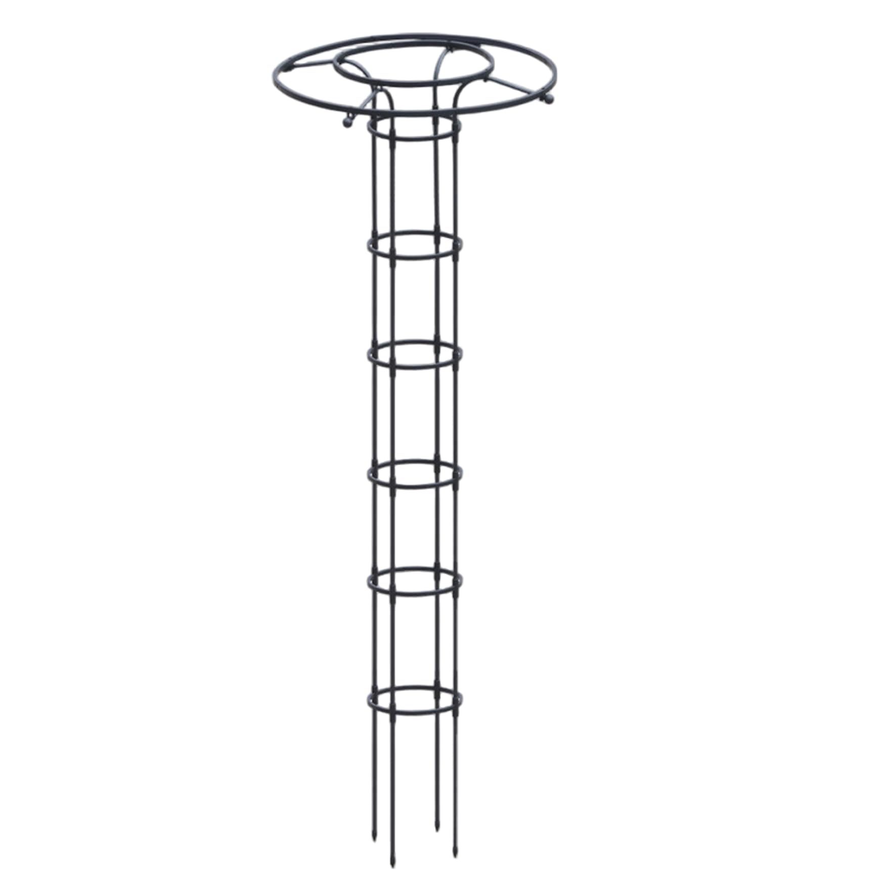 82.7 Inch Stackable Garden Obelisk Trellis with Umbrella Design, Metal Flower Trellis Plant Support for Outdoor Potted Vines, Roses, Vegetables, Climbing Plants