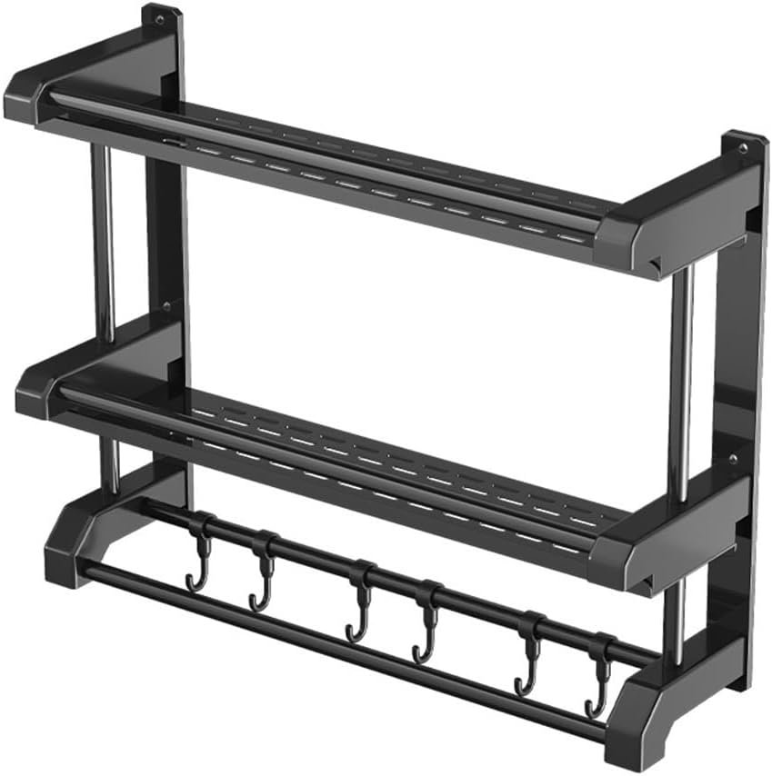 2 Tier Bathroom Organiser, Sticky Shower Caddy, Bathroom Shelf, Shower Organiser, Wall Mounted Shower Basin Shelf Organiser, Gray, 60cm/23.6 Inch