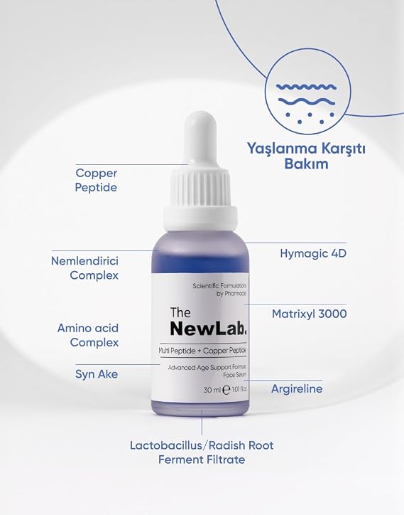 The NewLab. Mavi Serum%1 Bakır Peptit & Multi-Peptide Yaşlanma Karşıtı Dolgunlaştırıcı Etkili 30 Ml (Multi Peptide-Copper Peptide%1)