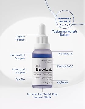 The NewLab. Mavi Serum%1 Bakır Peptit & Multi-Peptide Yaşlanma Karşıtı Dolgunlaştırıcı Etkili 30 Ml (Multi Peptide-Copper Peptide%1)