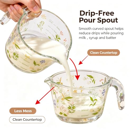 Vaso medidor de vidrio 500 ml con asa y pico vertedor miniatura 5