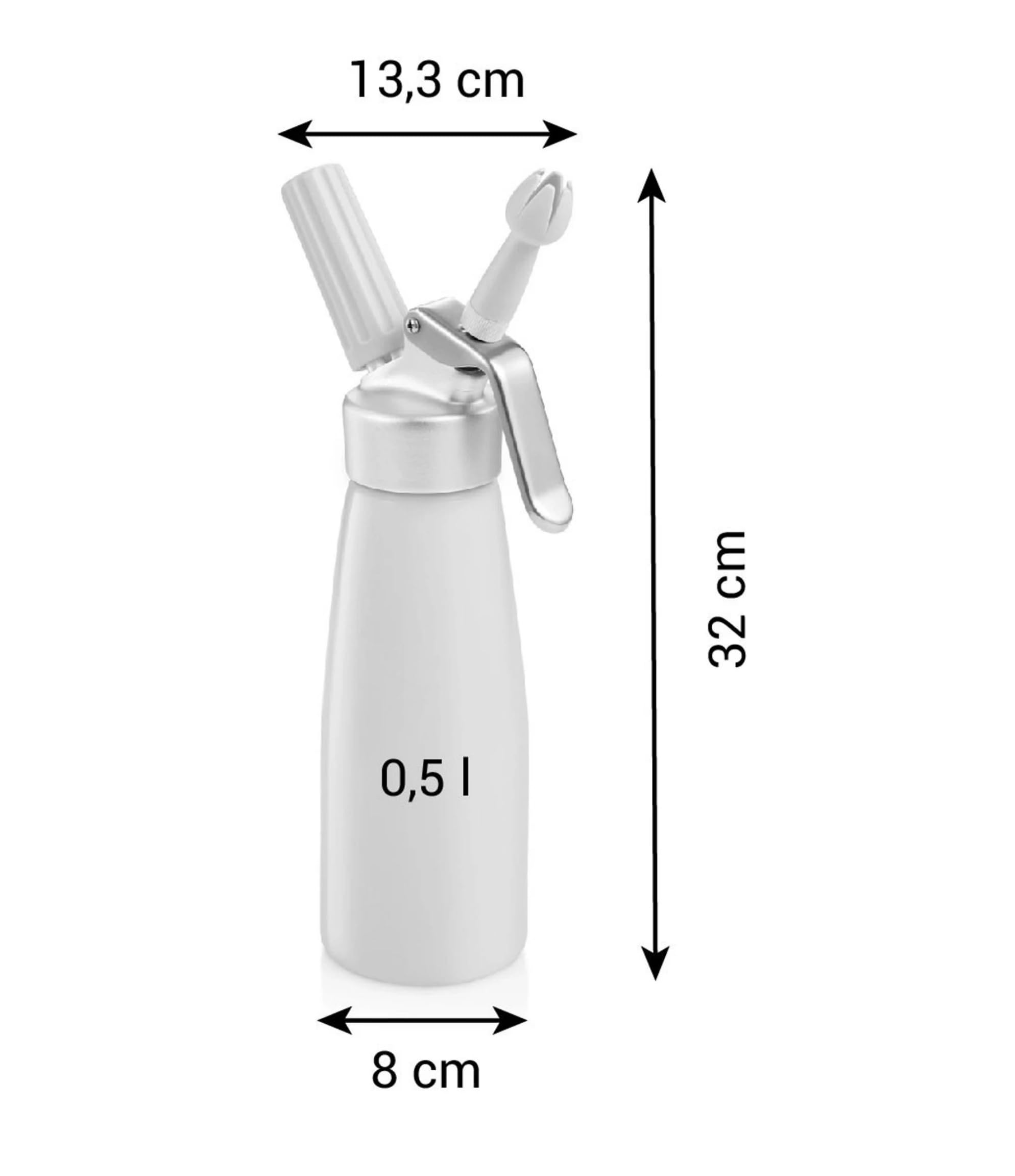 Tescoma 630546 Sifone per panna montata 0,5 litri, Alluminio, con 3 beccucci decoratori, linea Delícia