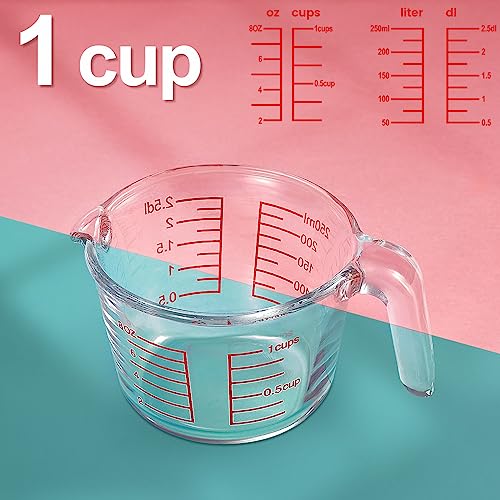 Naitesen 3 Piece Glass Measuring Cup Set 1 Cup 2 Cup 4 Cup Liquid Measuring Cups Dishwasher Freezer Microwave Preheated Oven Safe For Cooking Baking Supplies Kitchen Gadgets Home Essentials Tools #TOP4