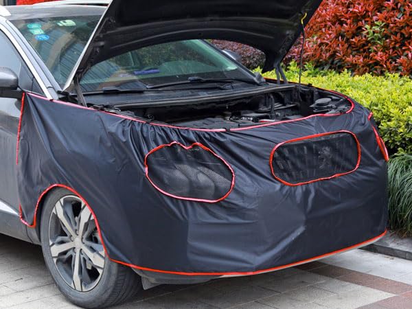 JOMAFA Protector magnetico frontal coche para trabajar en motor Cubre Aletas resistente grasa, aceite y agua protector de puertas 355 x 74 cm