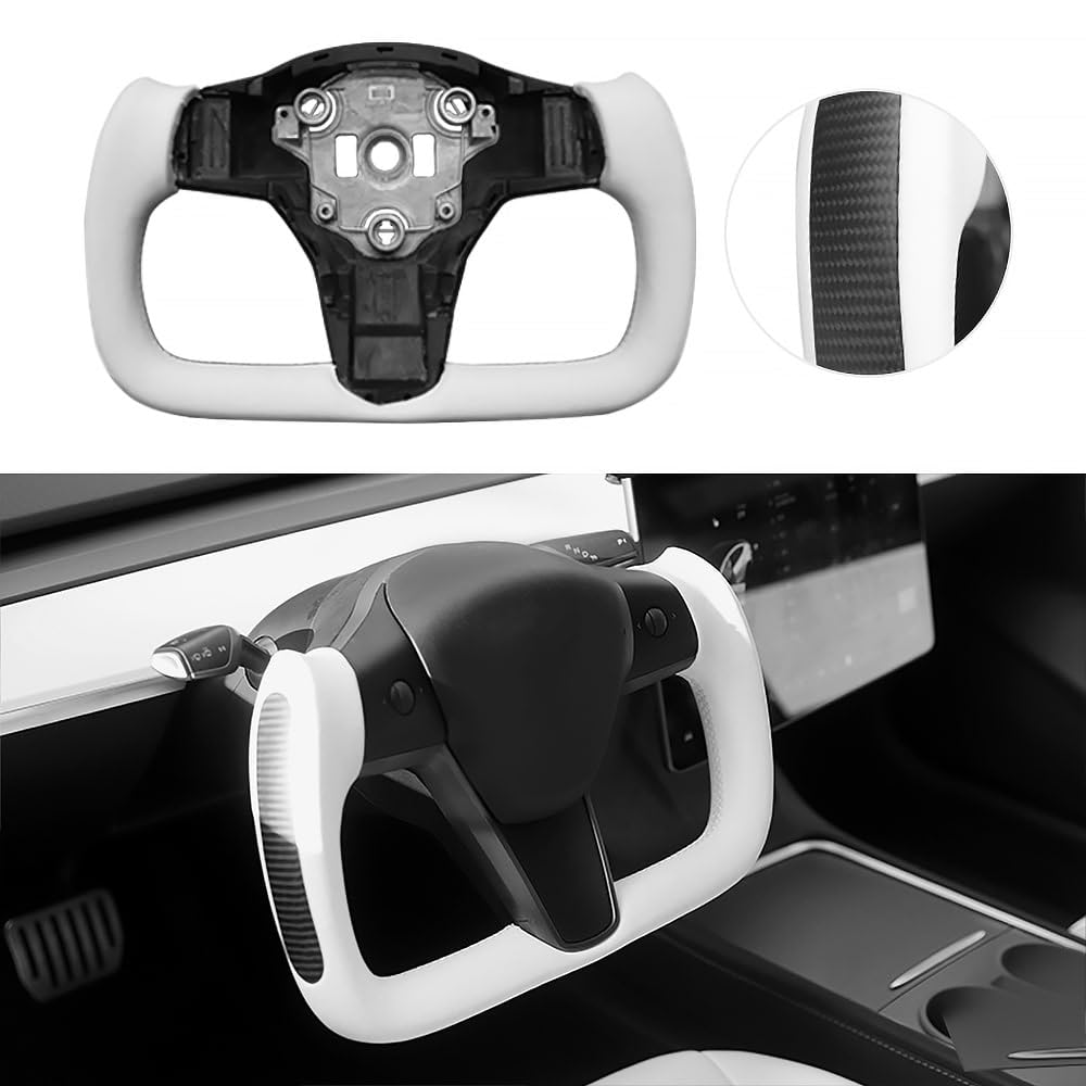 Amazon | Tlyard ヨークステアリングホイール Tesla 3 Y用 穴あき
