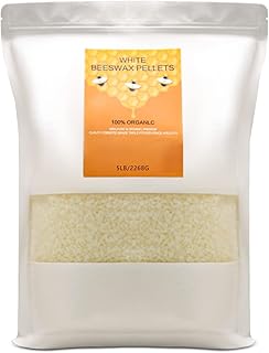 Myido Beeswax Pellets 5 lb, White, Pure, Bees Wax Pastilles, Triple Filtered, Great for DIY Projects, Lip Balms, Lotions