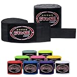 Farabi Sports Kids Boxing Hand wraps 2.5 Meters Long Boxing Wraps with Pair for MMA, Muay Thai, Training, Kickboxing and Combat Sports (Black)