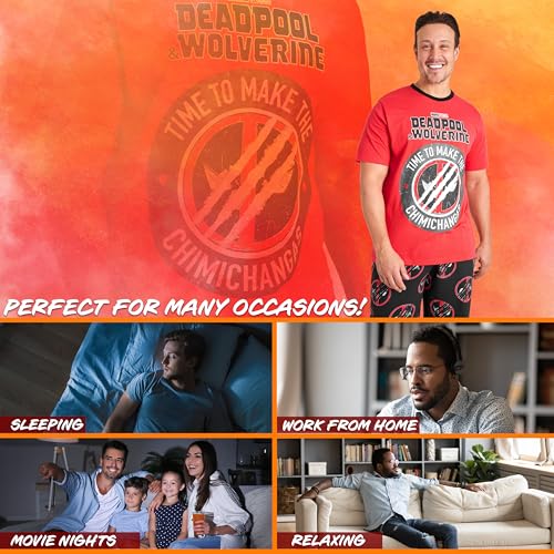 Marvel Deadpool and Wolverine Mens Pajama Set, Soft Comfy Loungewear PJ Set - Gifts for Men4