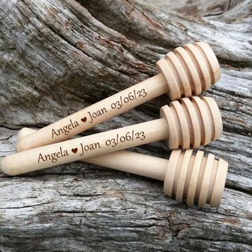 10/50/100 Pezzi Personalizza Barretta For Miele, Mini Cucchiaio Da Miele In Legno Personalizzato, Regalo For Festa Di Nozze Utensili Da Cucina For Dessert Tè Al Latte Bastoncini For Miscelare(8cm)