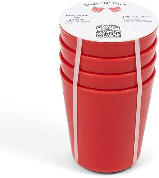 Cups 'N' Dice - Liar's Dice, Farkle, Yatzy, Bunco, Shut The Box, and Much More All-in-One