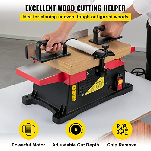 Vevor 6INMGPBJMC Woodworking Benchtop Jointers 6Inch With 1650W Motor,Heavy Duty Benchtop Planer Precise Cutterhead 2000Rpm,2 Push Blocks Fence Depth Scale,Large Aluminum Work Table thumb #1