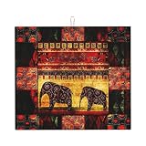 elefantes africanos están en peligro de extinción Uso versátil: este tapete de microfibra con estampado de elefante africano es adecuado para encimeras de cocina, estantes de platos, fregaderos y barras de café. Se puede utilizar para secar platos, tazas, utensilios, ollas y sartenes, y también protege pequeños electrodomésticos de cocina como licuadoras y cafeteras, satisfaciendo diversas necesidades diarias de cocina.