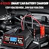 Battery Charger 40A, 12V/24V Lead Acid Smart Battery Charger, 12V LiFePO4 Car Battery Trickle Charger, Automatic Battery Maintainer for Car Motorcycle Lawn Mower Marine Boat Lead Acid Batteries