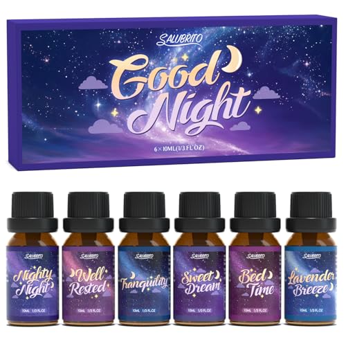 SALUBRITO Sleep Essential Oils Set, Good Night Fragrance Oil for Diffuser, Home, Candle, Soap Making, Nighty Night, Well Rested, Tranquility, Sweet Dream, Bed Time, Lavender Breeze
