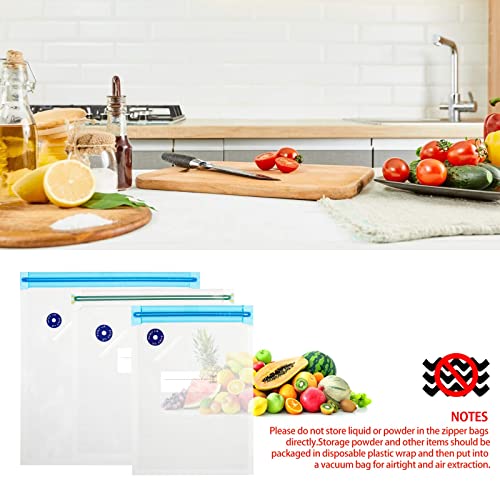 15 Vakuumbeutel Lebensmittel Wiederverwendbar, Sous Vide Beutel Vakuum, Vakuumversiegelte Bags Kit mit 4 Dichtungsklammern, Vakuumversiegelte Bags für Lebensmittelaufbewahrung und Vakuumgaren