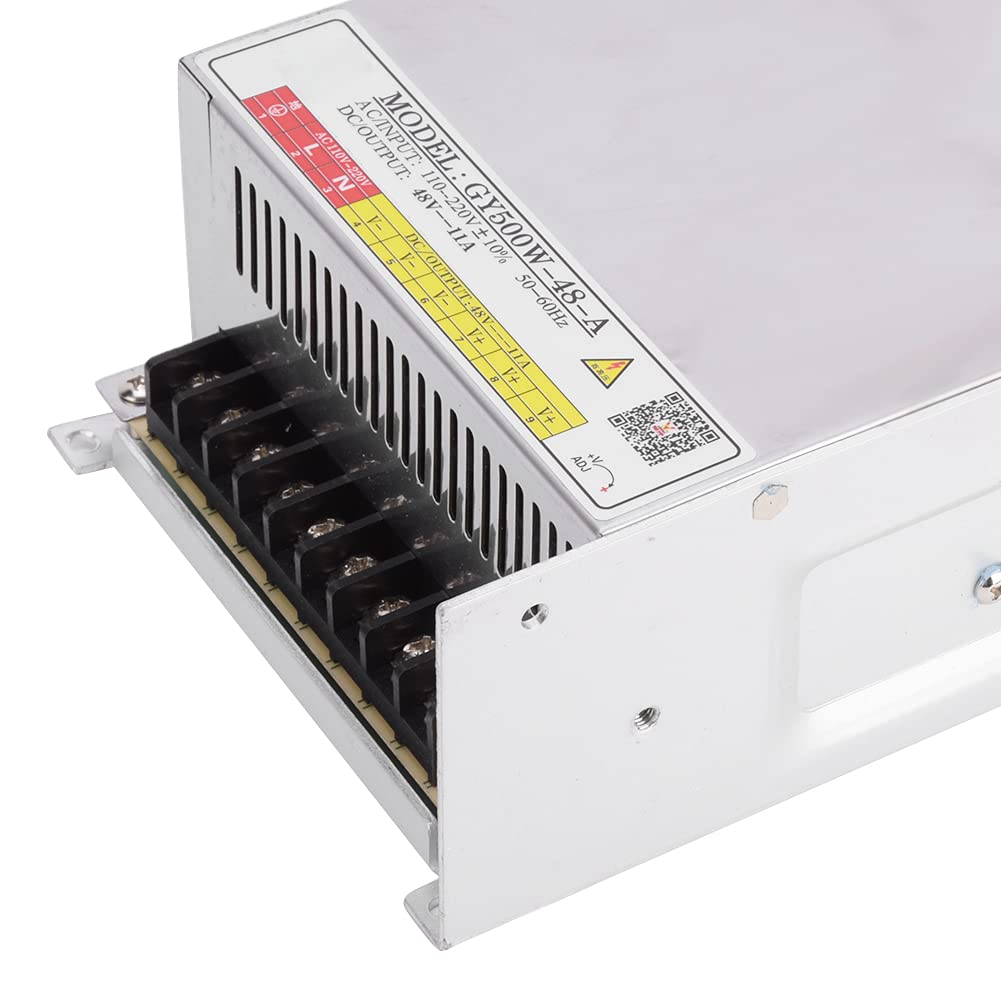 Fuente de Alimentación Conmutada, Carcasa de Aluminio Galvanizado 500W 48V 11A Fuente de Alimentación, para Máquinas de Grabado Tiras LED Iluminación Letreros Publicitarios y Uso de