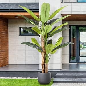 Keeplush 8.5ft Extra Tall Artificial Banana Tree, Fake Banana Leaf Plant with 26 Faux Banana Leaves, Perfect for Home Indoor Outdoor Patio Office Tropical Decor