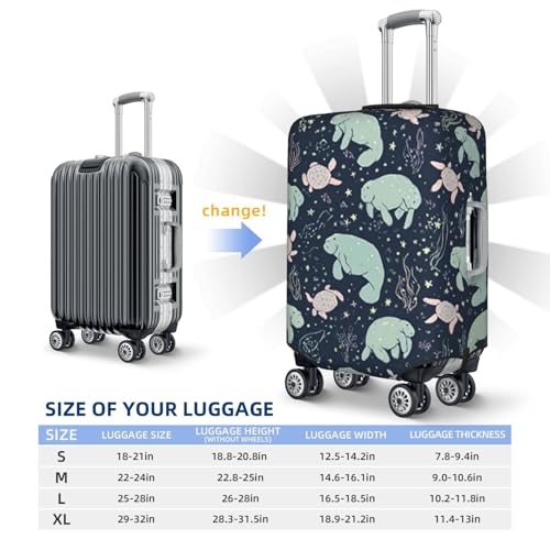 Luggage Cover Washable Elastic Suitcase Covers Manatee Animals Travel Baggage Cover Fashion Anti-scratch Suitcase Protector Decoraitve Covers Fits 18-32 Inch Luggages X-Large2