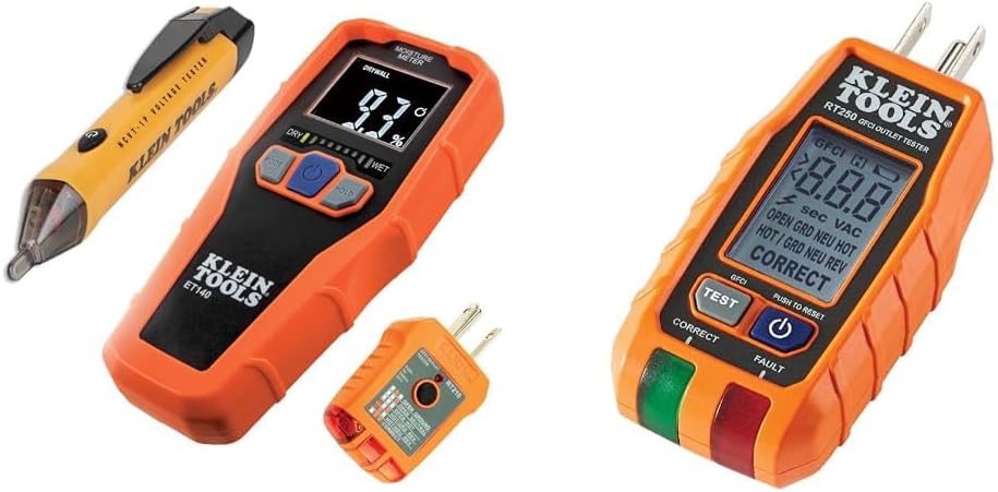 80023P Home Inspector Tool Kit, RT250 GFCI Outlet Tester, Voltage Tester, Moisture Meter
