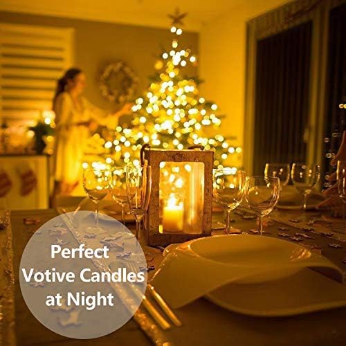 NOVELTY PLACE Flameless LED Votive Candles Longest Lasting Battery Operated Flickering LED Tealight Candle for Wedding, Party and Holiday (Pack of 12)