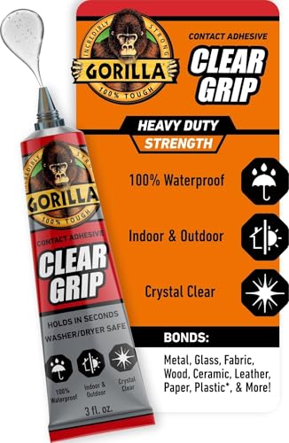 Gorilla Clear Grip Waterproof Contact Adhesive, 3 oz...