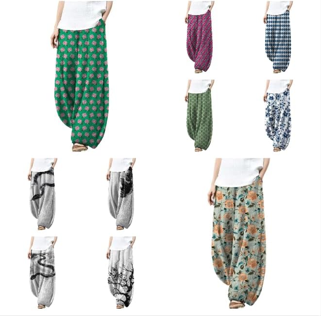 Plus Size Pants for Women Baggy Trendy Lightweight Breathable Loose Graphic Yoga Casual Pants with Pockets - Image 4