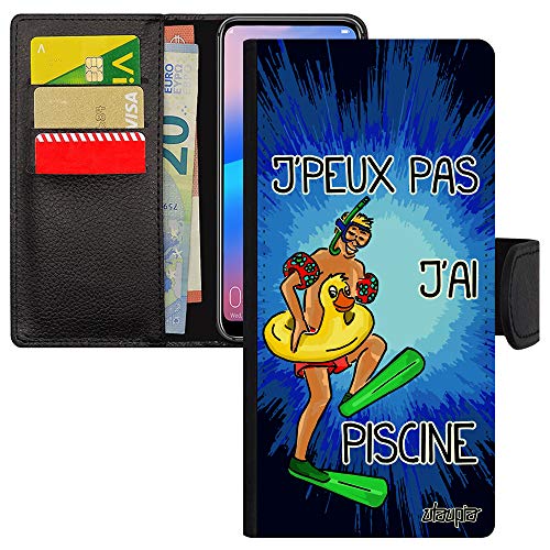 Coque Xiaomi Redmi Note 9 Pro rabat portefeuille bleu piscine