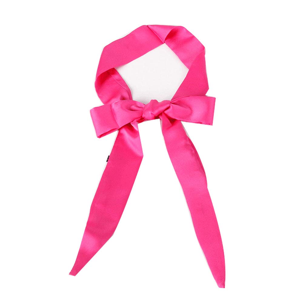 Suettpy Women's Rose Hangset Stylish Soft Scarf Ribbon Scarf Long Skinny Satin Belt Sash Necktie Neck Scarf Choker For - Pink - 200Cm*5Cm
