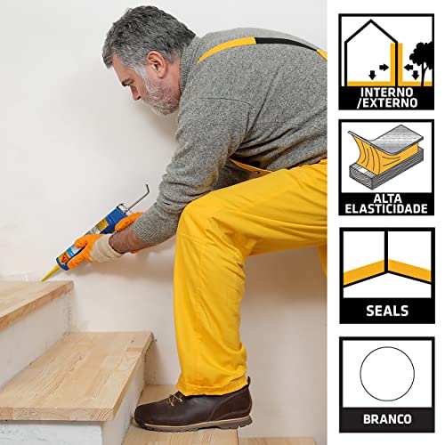 Sika - Selante de poliuretano - Sikaflex-1A Plus Branco - Selante/Adesivo - Ideal para juntas de fac