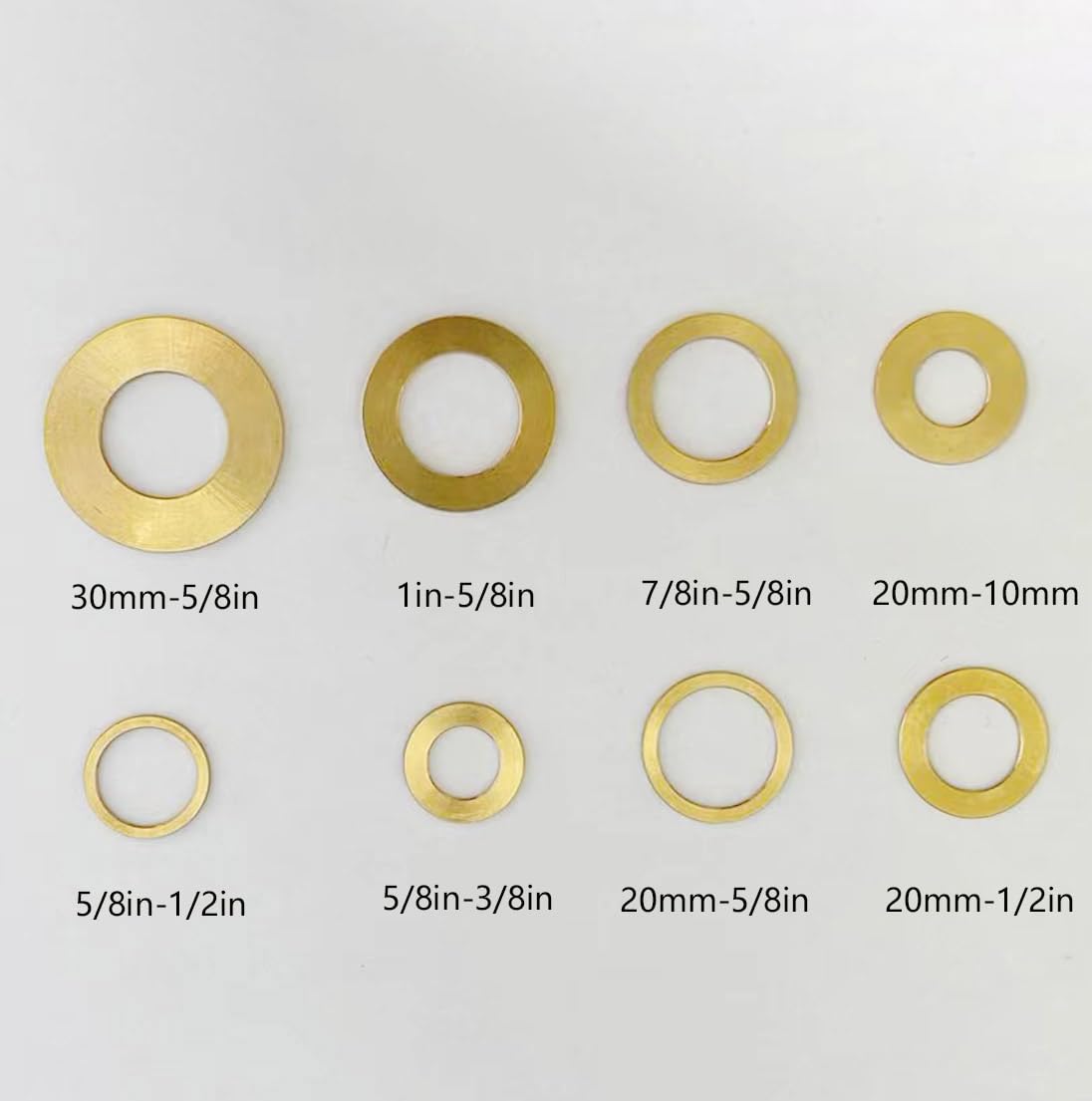 4PCS Saw Blade Bushings, 20mm to 5/8" Brass Adapter Bushing Washers, Thickness of 1mm