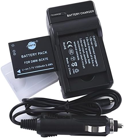 DSTE 2PCS DMW-BCK7E Battery + DC118 Travel and Car Charger Adapter Compatible Panasonic DMC-FH2 FH7 FH8 FH25 FH27 FP5 FP7 FS16 FS18 FS22 FS28 FS35 FS37 FS40 DMC-TS30