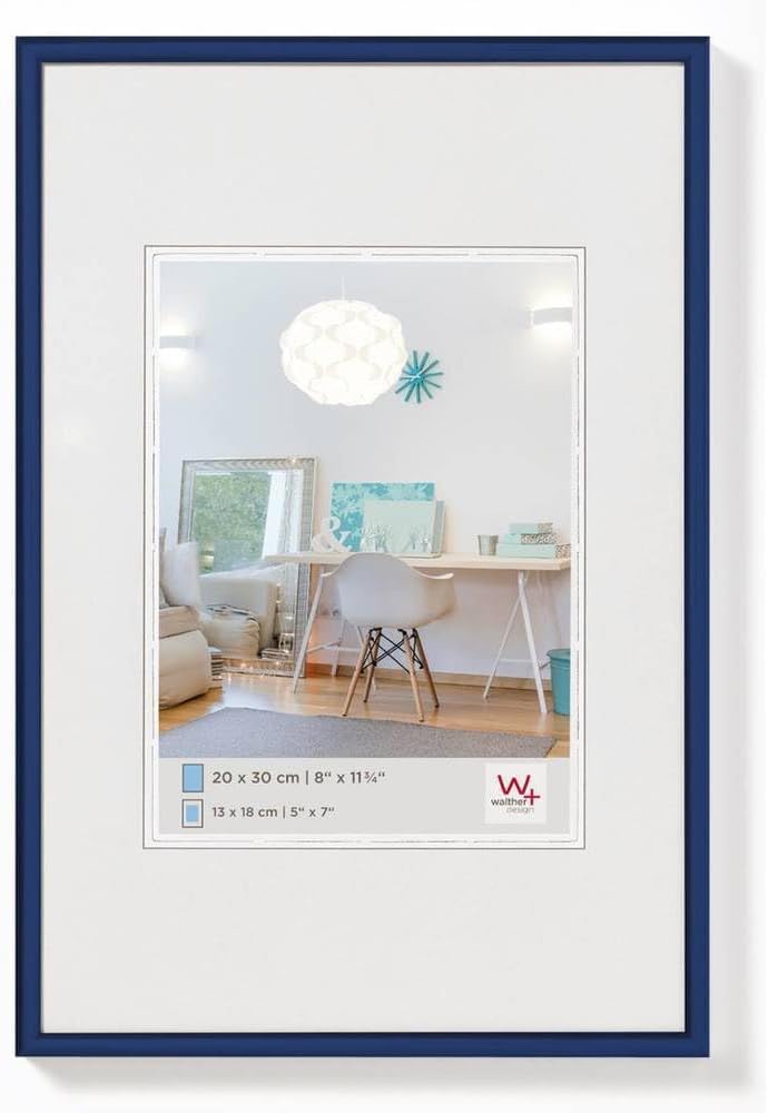 walther design Picture Frame Blue 21 x 29,7 cm (DIN A4) New Lifestyle Plastic Frame KV130L