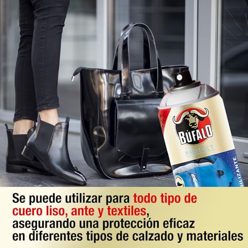 Miniatura 6 de Búfalo - Spray Impermeabilizante Calzado 250ml - Spray Protector Zapatillas Transparente- 100 Repelente Al Agua Y A La Suciedad Para Zapatos De Tela, Cuero Y Textiles Protector De Ante Y Nobuk