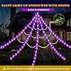 Halloween Decorations Outdoor, Spider Web Lights 250 LED Lighted Spider Web 16.4Ft Giant Halloween Decorations Light up, 8 Lighting Modes Waterproof & Timer for Indoor House Haunted Yard Decor, Purple #5