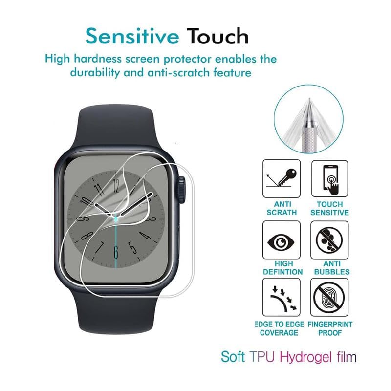 Image of BLACKSHEEP 2-Pack Membrane Screen Protector Guard for Apple Watch 1 / Watch 2 / Watch 3 Series / 42mm, | Self-Healing TPU Film, HD Clear, Anti-Scratch Protection, Bubble-Free Installation