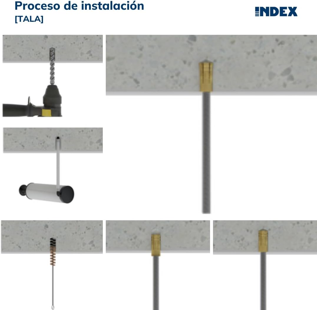 Index Fixing Systems Tala Pack of 150 Tacos for Light Fittings in material Macizos (Brass), TALAM10