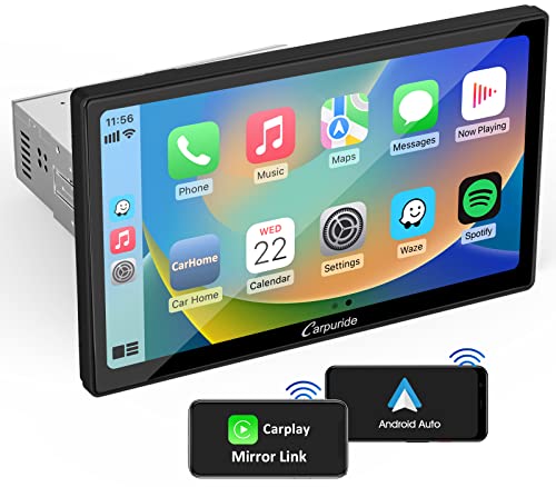 Carpuride 2023 Newest Single Din Car Stereo Wireless Apple Carplay & Android Auto 9 Inch Ips Touch Screen Car Radio With Bluetooth/Fm/Tf/Usb/Car Multimedia Player #TOP11