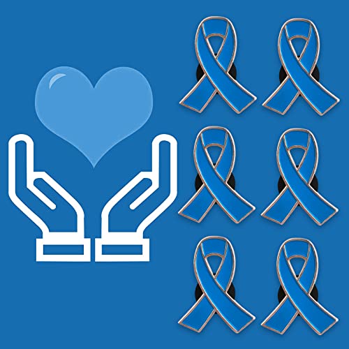 Craffancy Blue Ribbon Pin, 50Pcs Colon Cancer Awareness Ribbons Lapel Pins Hope Brooch Enamel Jewelry Pins For Man Or Women #TOP5