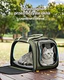 pecute nosidełko dla kota, torba dla kota, oddychające, stabilne nosidełko dla zwierząt domowych, z rolkami chroniącymi przed słońcem, nosidełko dla psów, na wędrówki, spacery, podróże, zielone