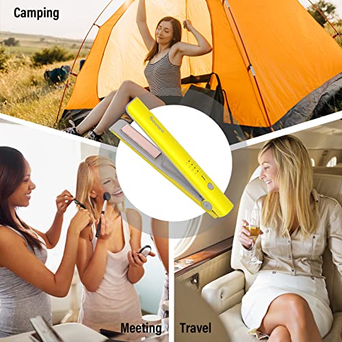 Savani Cordless Hair Straightener, Fast Heating Portable Ceramic Plates Flat Iron Straightener And Curling Iron With 5000Mah Rechargeable Battery, 4 Level Adjust Temp, Anti-Scald & Auto-Off #TOP5