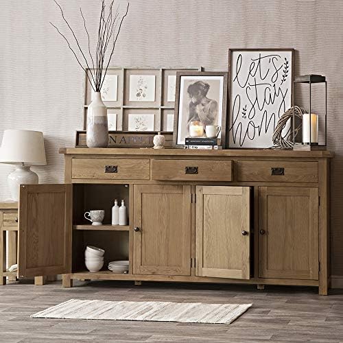The Furniture Outlet Chester Grey Painted Oak 2 Door Medium Sideboard