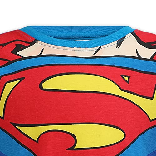 WARNER BROS Boy's Superman Tee with Detachable Superhero Cape, Blue/Red, 100% Cotton2