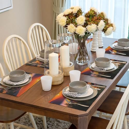 Set de table en lin synthétique lavable et résistant à la chaleur intense - 7