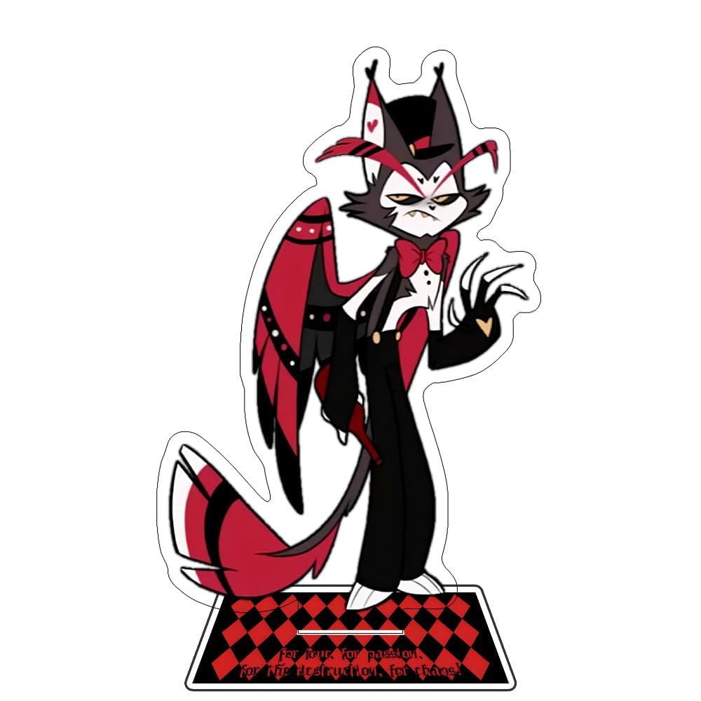 Hazbin Hotel Anime Acryl-Ständer 16 Cm – Doppelseitig Mit Charlie Morningstar/Alastor – Für Schreibtisch & Regal