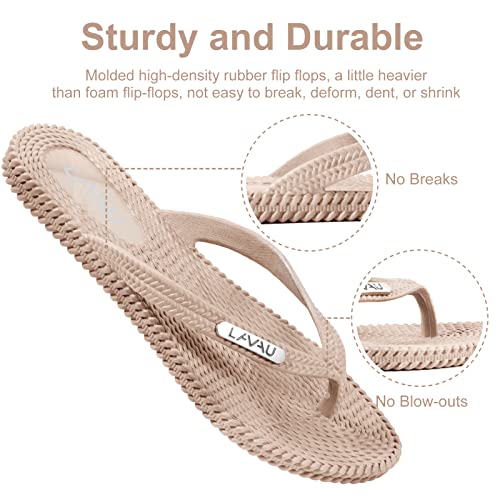 LAVAU Flip Flops for Women, Waterproof Non Slip Thong Sandals for Shower Beach Pool, 100% Recyclable3