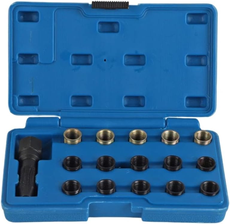Spark Plug Rethread Tool M14x1.25 Screw Tap Portable Carbon Steel Thread Repair Kit Compatible with M14x1.25 Spark Plugs