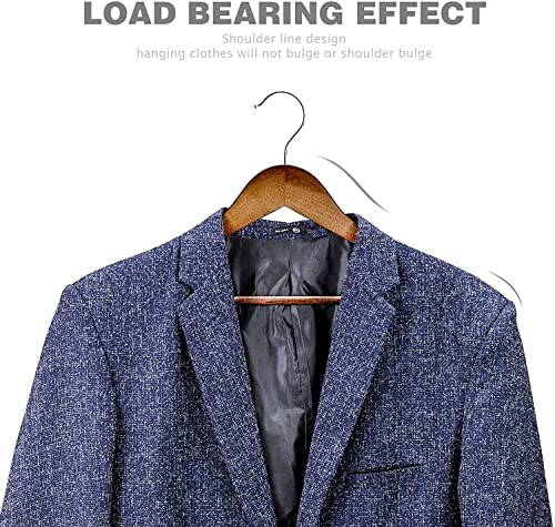 Image of Wooden Hanger Premium Wood with 360 Swivel Hook and Precisely Cut Notches for Dress Clothes, Coats, Jackets, Pants, Shirts, Skirts Hanger (Walnut Hanger, 34)